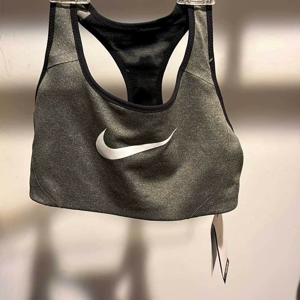 Nike gray/black sports bra small